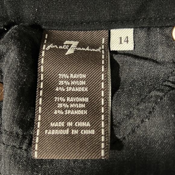 7 for all Mankind Big Kids Black Skinny Jeans Size 14 - Picture 6 of 7